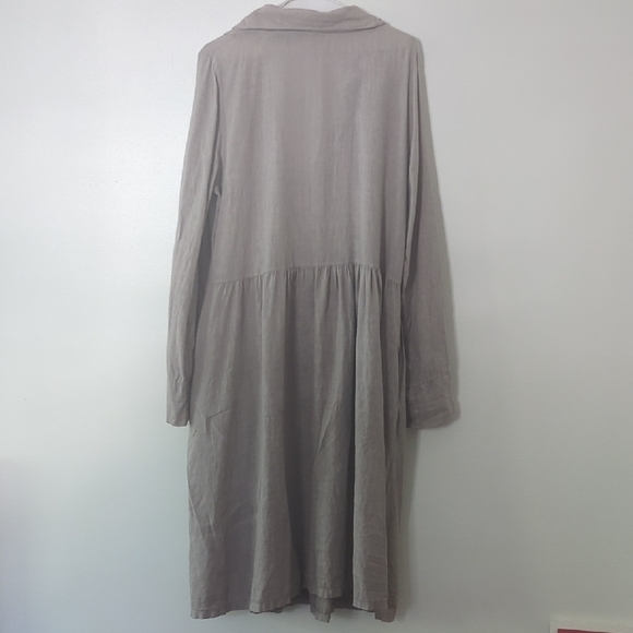 Linen Italy Long Sleeve Button-Up Dress Coat - Picture 8 of 8
